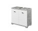 Waschbeckenunterschrank >Peter< in Weiß Hochglanz aus MDF - 60x57x31cm (BxHxT)