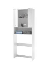 Waschmaschinenumbauschrank >Peter< in Weiß Hochglanz aus MDF - 76x190x31 (BxHxT)