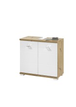 Waschbeckenunterschrank >Peter< in Weiß Hochglanz aus MDF - 60x57x31cm (BxHxT)