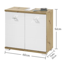 Waschbeckenunterschrank >Peter< in Weiß Hochglanz aus MDF - 60x57x31cm (BxHxT)
