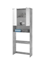 Waschmaschinenumbauschrank >Peter< in Weiß Hochglanz aus MDF - 76x190x31 (BxHxT)