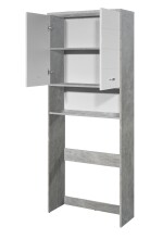 Waschmaschinenumbauschrank >Peter< in Weiß Hochglanz aus MDF - 76x190x31 (BxHxT)