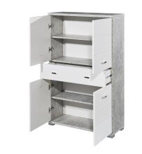 Badkommode >Peter< in Weiß Hochglanz aus MDF - 76x123x31cm (BxHxT)