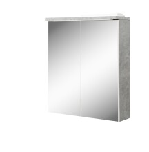 Badezimmerspiegelschrank >Peter< in Weiß Hochglanz aus MDF - 60x68x20cm (BxHxT)