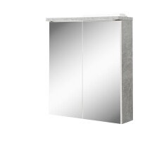 Badezimmerspiegelschrank >Peter< in Weiß Hochglanz aus MDF - 60x68x20cm (BxHxT)