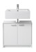 Waschbeckenunterschrank >Smash< in Weiß matt aus MDF - 63x55x29cm (BxHxT)