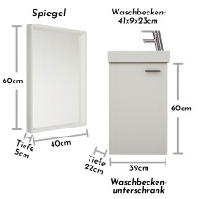 Badezimmer-Set >Amy< in Weiß - 41x165x23 (BxHxT)