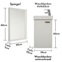 Badezimmer-Set >Amy< in Weiß - 41x165x23 (BxHxT)