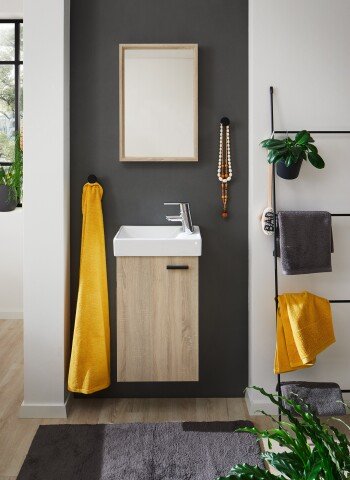 Badezimmer-Set >Amy< in Eiche Sonoma Nachbildung - 41x165x23 (BxHxT)