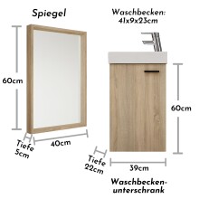 Badezimmer-Set >Amy< in Eiche Sonoma Nachbildung - 41x165x23 (BxHxT)