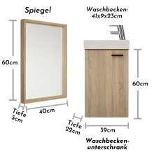 Badezimmer-Set >Amy< in Eiche Sonoma Nachbildung - 41x165x23 (BxHxT)