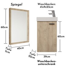 Badezimmer-Set >Amy< in Elegance Endgrain Oak - 41x165x23 (BxHxT)