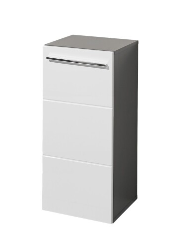 Badkommode >Gloss< in Weiß-Anthrazit - 34x72x31 (BxHxT)