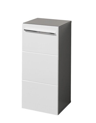 Badkommode >Gloss< in Weiß-Anthrazit - 34x72x31 (BxHxT)