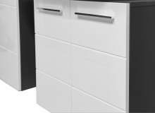 Badkommode >Gloss< in Weiß-Anthrazit - 34x72x31 (BxHxT)