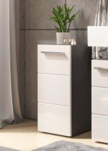 Badkommode >Gloss< in Weiß-Anthrazit - 34x72x31 (BxHxT)