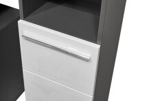 Waschbeckenunterschrank >Gloss< in Weiß-Anthrazit - 60x62x31 (BxHxT)