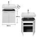 Waschbeckenunterschrank >Gloss< in Weiß-Anthrazit - 60x62x31 (BxHxT)