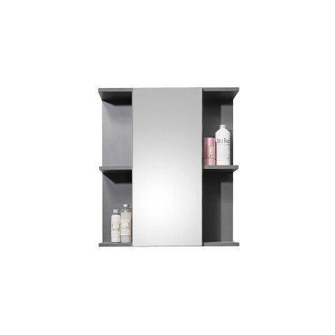 Badezimmerspiegelschrank >Gloss< in Anthrazit - 60x71x20 (BxHxT)