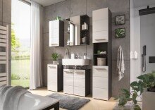 Badezimmerspiegelschrank >Gloss< in Anthrazit - 60x71x20 (BxHxT)