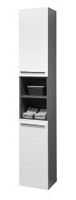Hochschrank >Gloss< in Weiß-Anthrazit -...