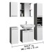 Badezimmer-Set >Gloss< in Weiß-Anthrazit - 180x190x31 (BxHxT)