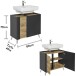 Waschbeckenunterschrank >Line< in Anthrazit-Eiche Artisan Nachbildung