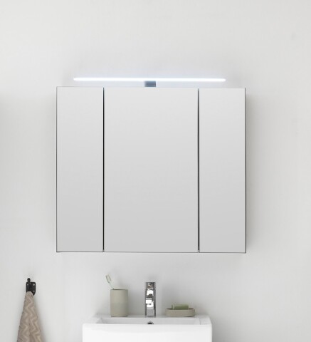 Badezimmerspiegelschrank >Line< in Anthrazit-Eiche Artisan Nachbildung