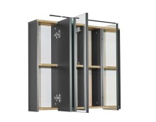 Badezimmerspiegelschrank >Line< in Anthrazit-Eiche Artisan Nachbildung