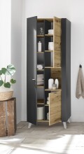 Hochschrank >Line< in Anthrazit-Eiche Artisan Nachbildung - 76x191x31 (BxHxT)