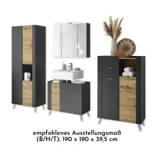 Badmöbel-Set >Line< in Anthrazit-Eiche Artisan Nachbildung - 190x190x40 (BxHxT)