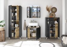 Badkommode >Line< in Anthrazit-Eiche Artisan Nachbildung - 78x126x40 (BxHxT)