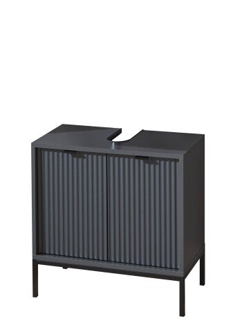 Waschbeckenunterschrank >Lucera< in Grau - 60x60x32 (BxHxT)