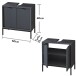 Waschbeckenunterschrank >Lucera< in Grau - 60x60x32 (BxHxT)