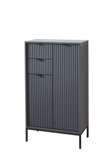 Badkommode >Lucera< in Grau aus Grau matt MDF Tiefzieh - 60x106x32cm (BxHxT)