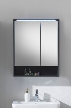 Badezimmerspiegelschrank >Lucera< in Grau aus Glas...