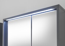 Badezimmerspiegelschrank >Lucera< in Grau aus Glas - 60x75x20cm (BxHxT)