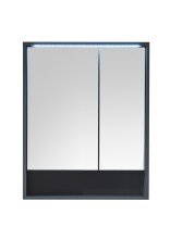 Badezimmerspiegelschrank >Lucera< in Grau aus Glas - 60x75x20cm (BxHxT)