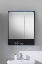 Badezimmerspiegelschrank >Lucera< in Grau aus Glas...