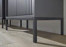 Hochschrank >Lucera< in Grau aus Grau matt MDF Tiefzieh - 32x192x32cm (BxHxT)