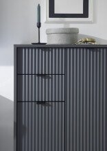 Hochschrank >Lucera< in Grau aus Grau matt MDF Tiefzieh - 32x192x32cm (BxHxT)