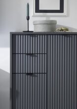 Hochschrank >Lucera< in Grau aus Grau matt MDF Tiefzieh - 32x192x32cm (BxHxT)