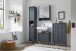 Hochschrank >Lucera< in Grau aus Grau matt MDF Tiefzieh - 32x192x32cm (BxHxT)