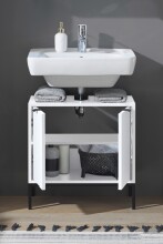 Waschbeckenunterschrank >Lucera< in Weiß aus Weiß-MDF - 60x60x32cm (BxHxT)