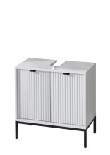 Waschbeckenunterschrank >Lucera< in Weiß aus Weiß-MDF - 60x60x32cm (BxHxT)