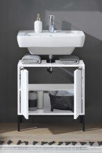Waschbeckenunterschrank >Lucera< in Weiß aus Weiß-MDF - 60x60x32cm (BxHxT)