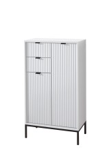 Badkommode >Lucera< in Weiß aus Weiß-MDF - 60x106x32cm (BxHxT)