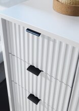 Badkommode >Lucera< in Weiß aus Weiß-MDF - 60x106x32cm (BxHxT)