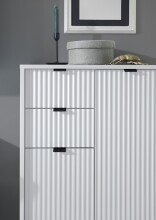 Badkommode >Lucera< in Weiß aus Weiß-MDF - 60x106x32cm (BxHxT)