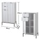 Badkommode >Lucera< in Weiß aus Weiß-MDF - 60x106x32cm (BxHxT)